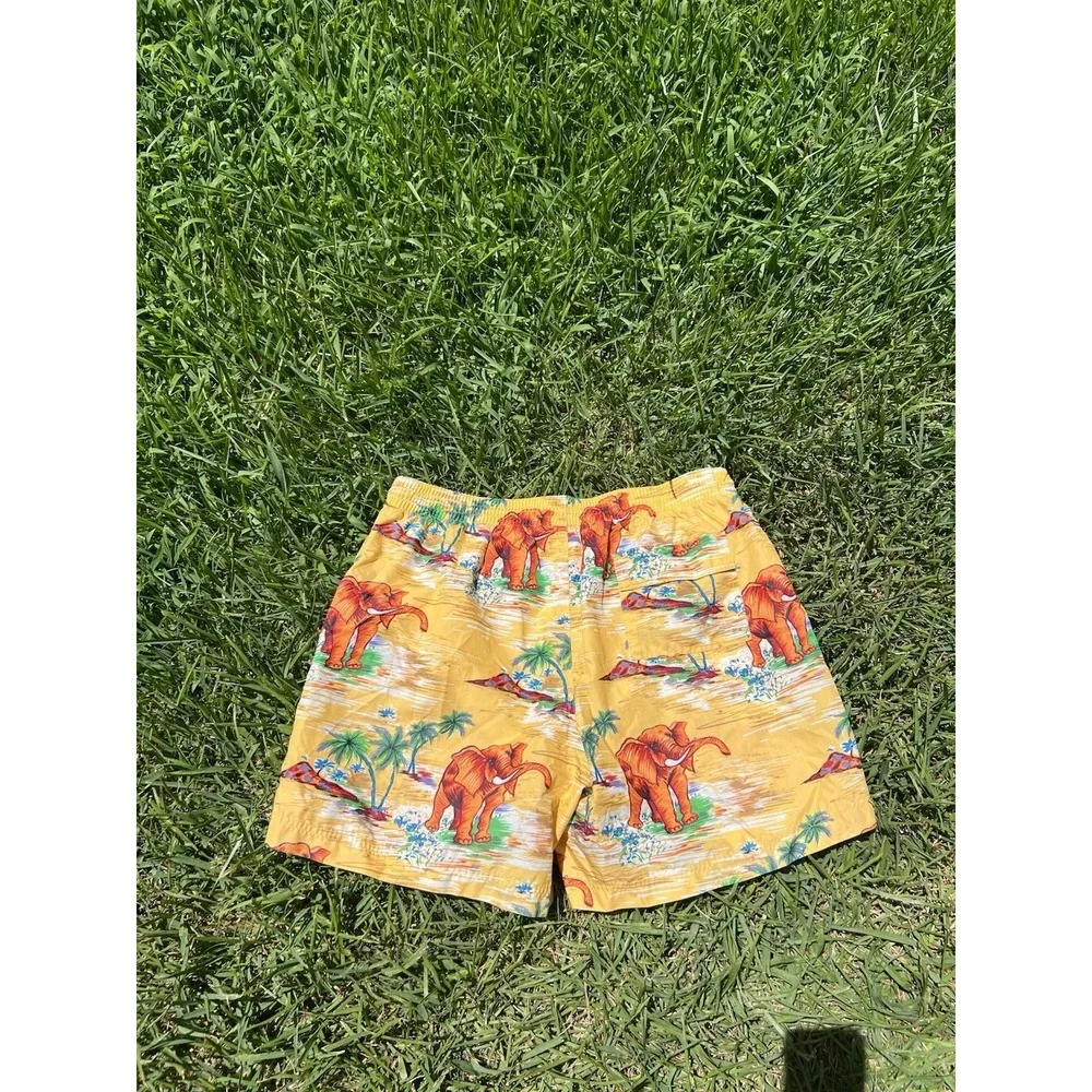 Polo Ralph Lauren Board Shorts Men's Size XL Swim Trunks Elephant Jungle Yellow